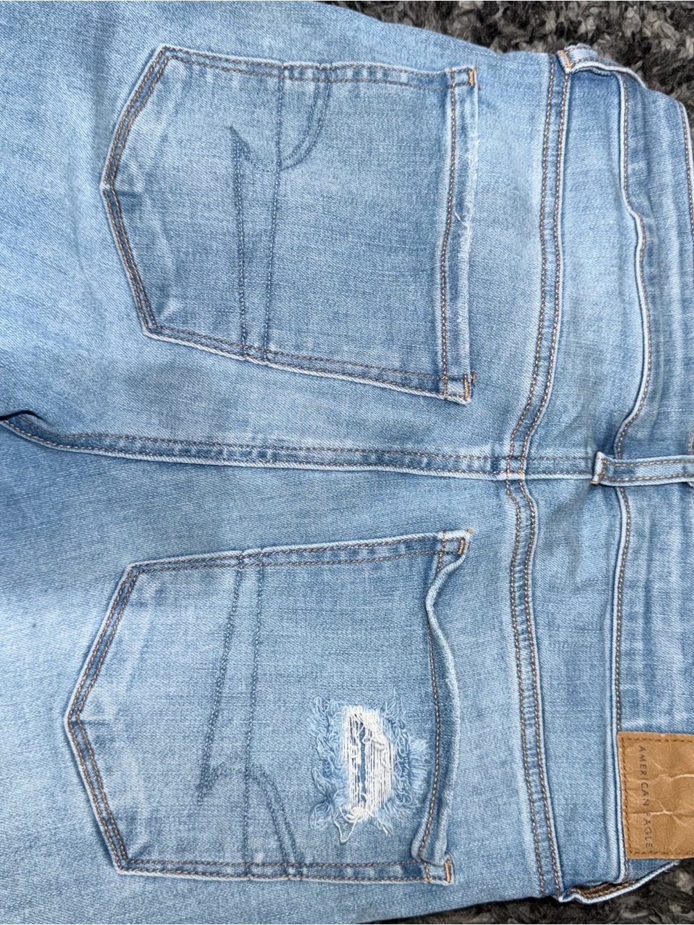 AE Real Good Upcycled Next Level Ripped High-Waisted Jegging. Size: 6 Long. - Picture 5 of 12